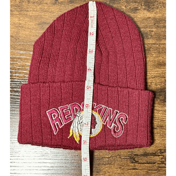 Vintage 1990s Washington Redskins NFL Women’s/Kid’s Burgundy Knit Hat Beanie - Picture 12 of 12